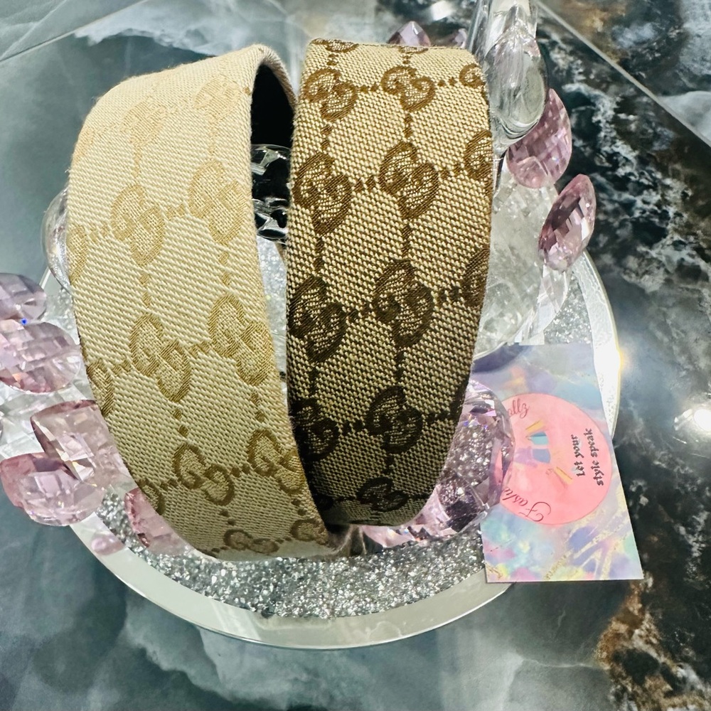 GG Beige and Brown Headbands combo of 2